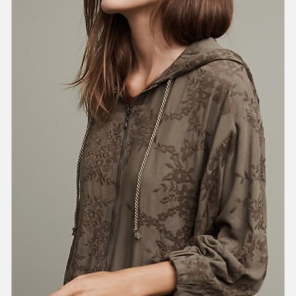 Anthropologie Saturday Sunday Embroidered Zip Up Hoodie - Picture 3 of 16